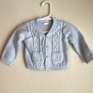 Mud Pie Soft Blue Baby Boy Cozy Knitted Sweater size 3/6M